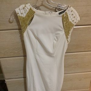 Beaded shoulder mini dress